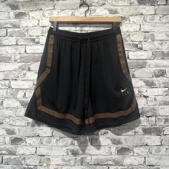 EUC Nike Fly Black & Gold Men's Dri Fit Basketball Shorts Size M - Picture 1 of 12